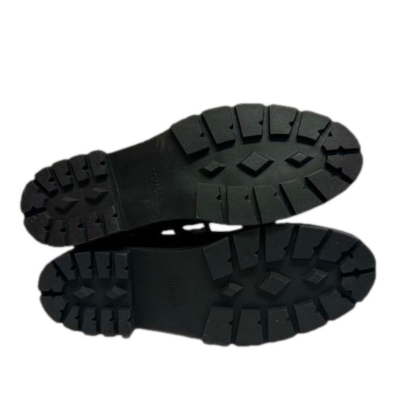 Tom's NEW Ionie Lace-Up Lug Sole Combat Boots Booties Zipper Black Size 12 - Picture 11 of 12